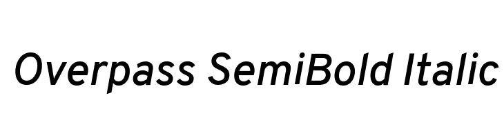 Overpass SemiBold Italic Font