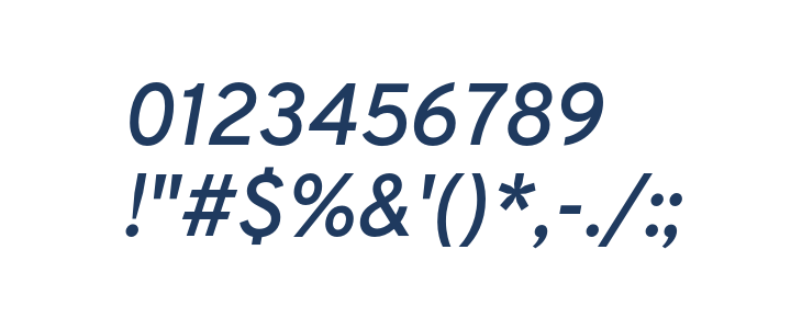 Overpass SemiBold Italic Other Characters