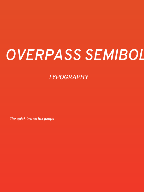 Overpass SemiBold Italic Poster