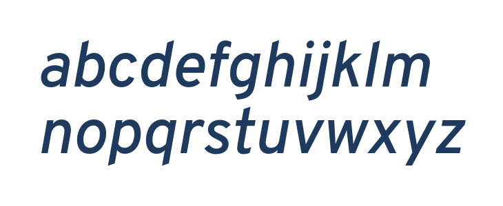Overpass SemiBold Italic Lowercase