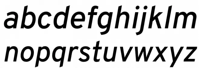Overpass SemiBold Italic Schriftart Kleinbuchstaben