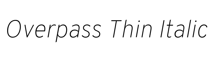 Overpass Thin Italic Font