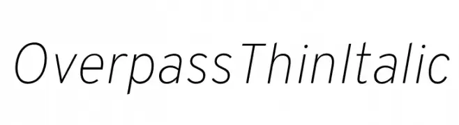 Overpass Thin Italic  Frei Schriftart Herunterladen