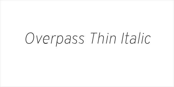 Overpass Thin Italic Logo