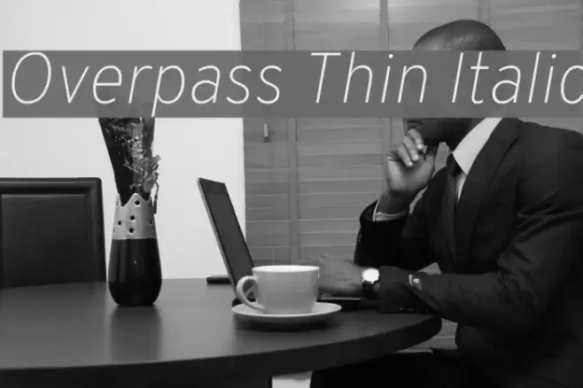 Overpass Thin Italic Font examples