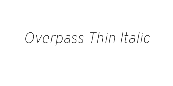Overpass Thin Italic Logo