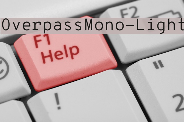 OverpassMono-Light Font examples