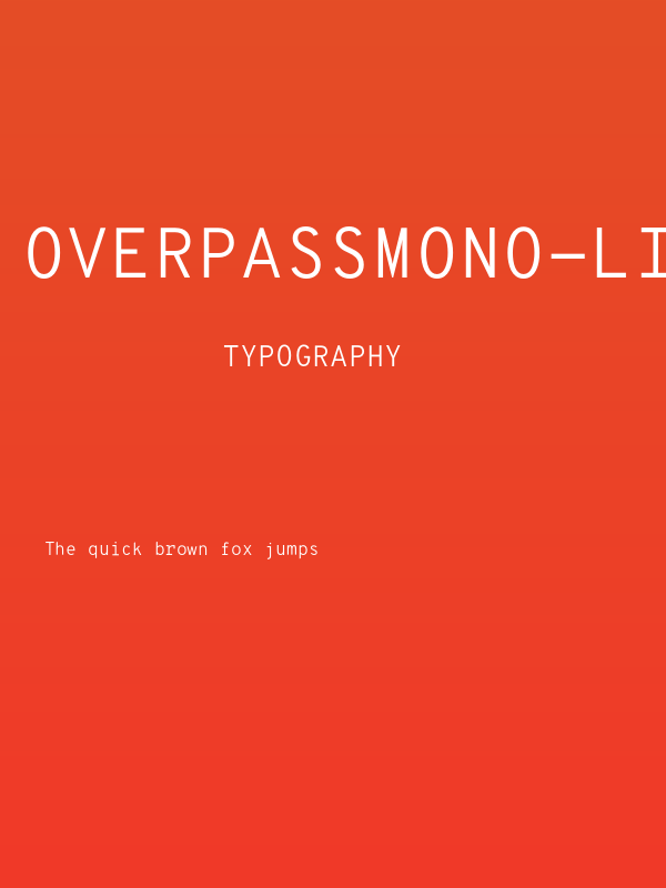 OverpassMono-Light Poster