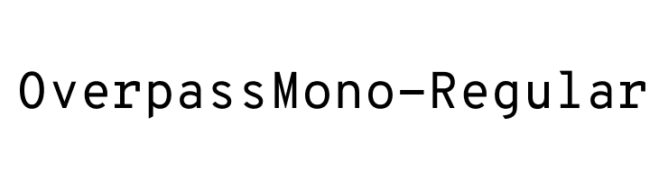 OverpassMono-Regular  Frei Schriftart Herunterladen