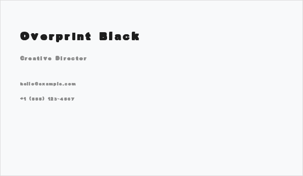 Overprint Black Business Card