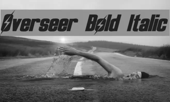 Overseer Bold Italic Fonte examples