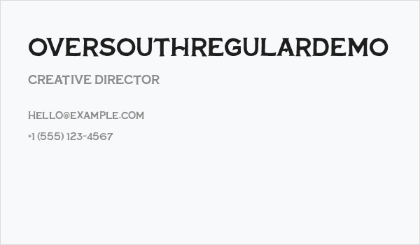 OversouthRegularDEMO Business Card