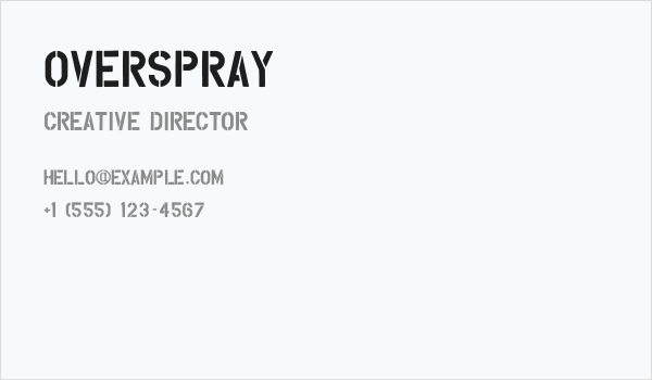 Overspray Business Card