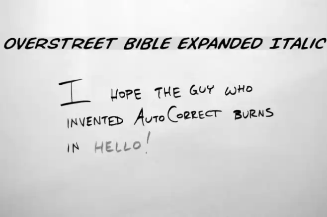 Overstreet Bible Expanded Italic フォント examples