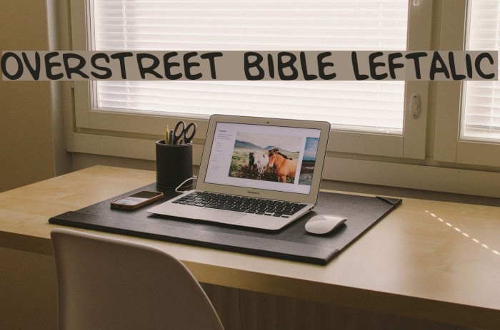 Overstreet Bible Leftalic Font examples
