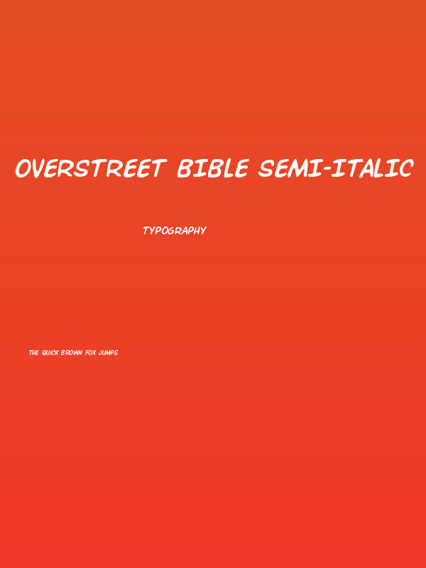 Overstreet Bible Semi-Italic Poster