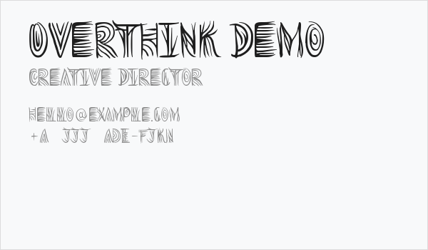 Overthink Demo Business Card