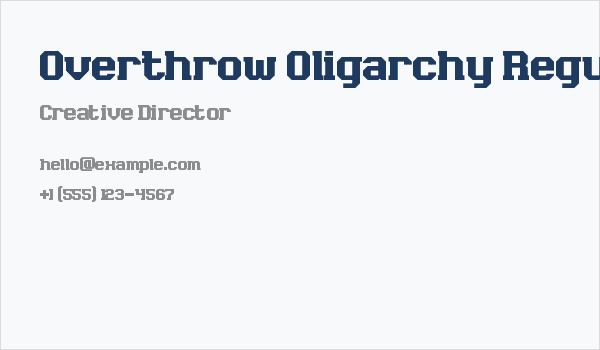 Overthrow Oligarchy Regular Business Card