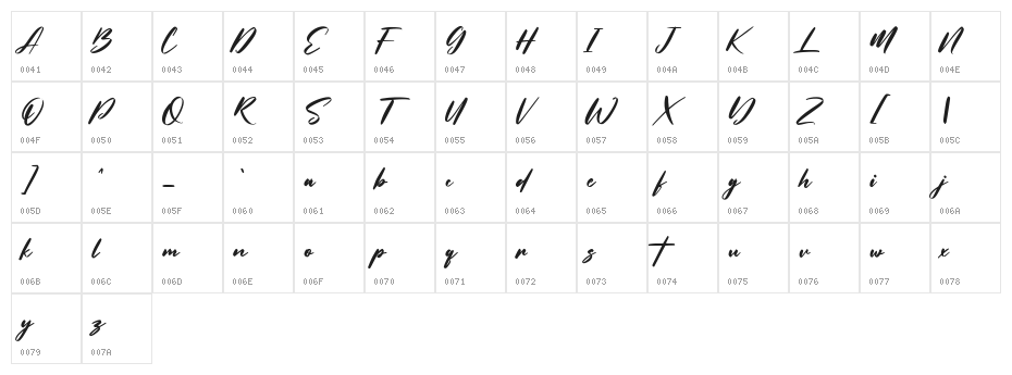 Overtis Signature Free Regular Character Map