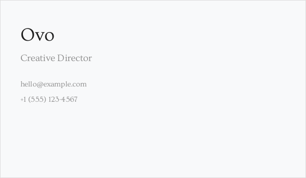 Ovo Business Card
