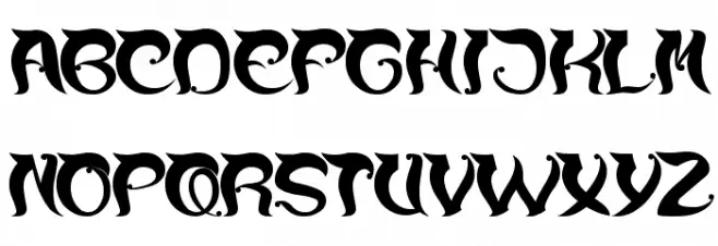 over the mountain Schriftart Groß