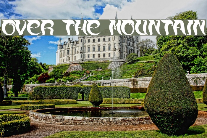 over the mountain Font examples