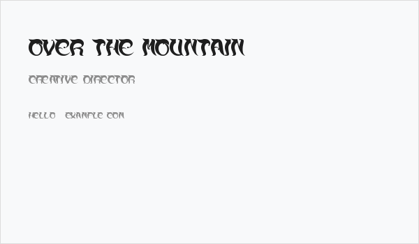 over the mountain Business Card