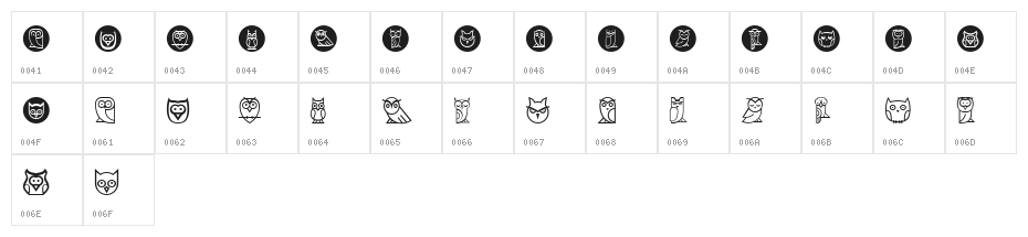 Owls Regular Character Map