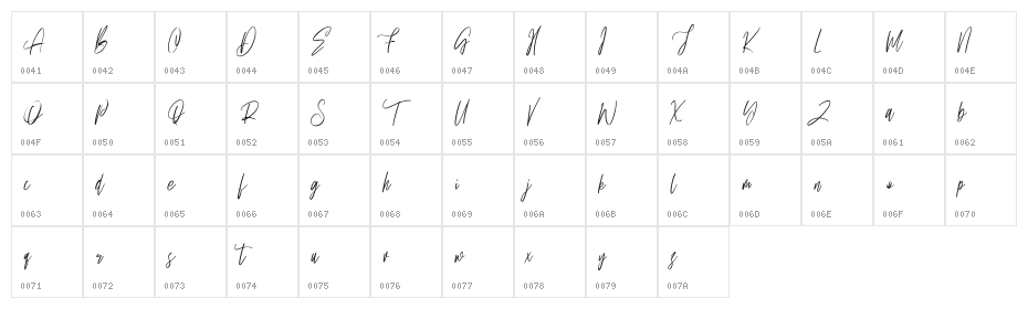 Ownttys Free Regular Character Map