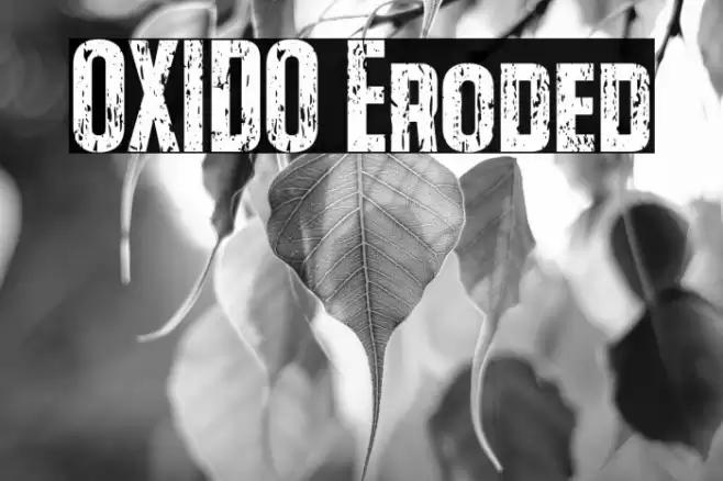 OXIDO Eroded Шрифта examples
