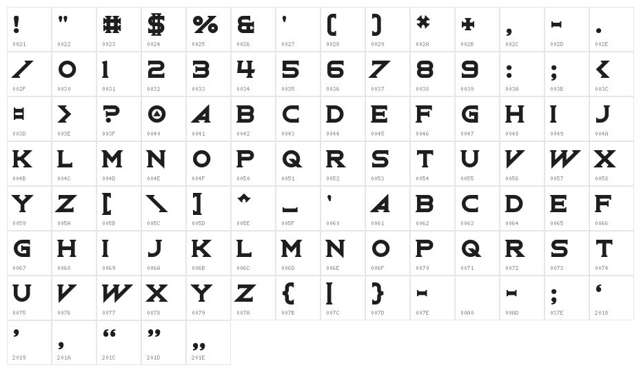 Oxen Crossbow Character Map