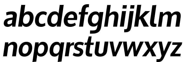 Oxygen-BoldItalic Font LOWERCASE