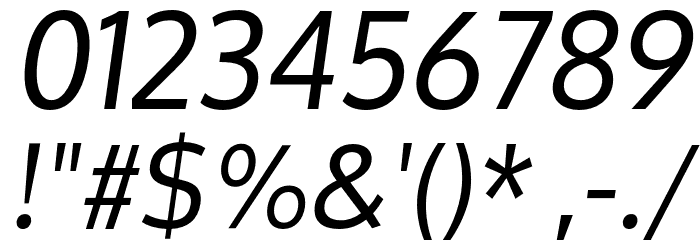 Oxygen-Italic Font OTHER CHARS