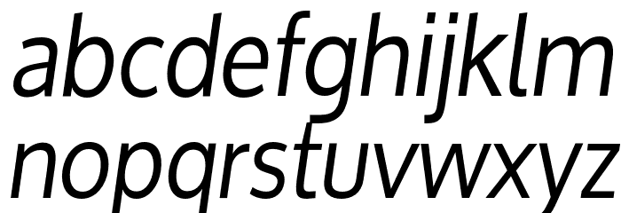 Oxygen-Italic Font LOWERCASE