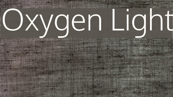 Oxygen Light Font examples
