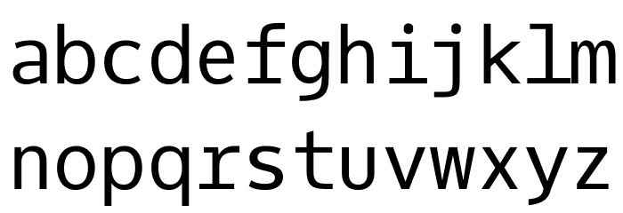 Oxygen Mono Font LOWERCASE