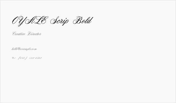 OYALE Scrip Bold Business Card