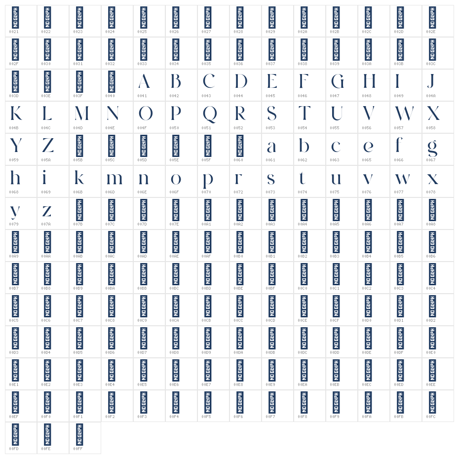 Ozaan Regular Character Map