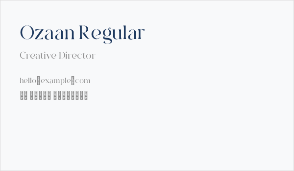 Ozaan Regular Business Card