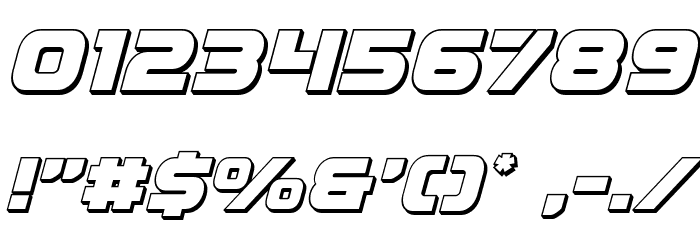 Ozda 3D Italic Font OTHER CHARS