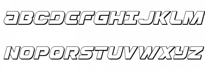 Ozda 3D Italic 字体 大写