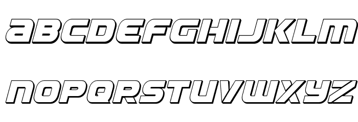 Ozda 3D Italic Font LOWERCASE