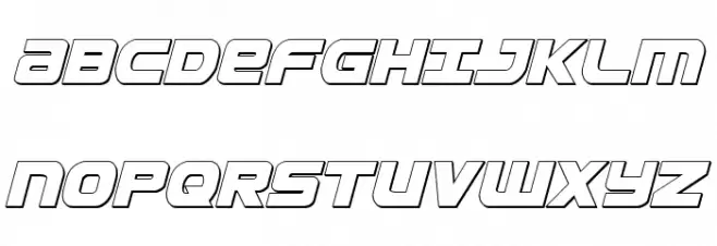 Ozda 3D Italic 字体 大写