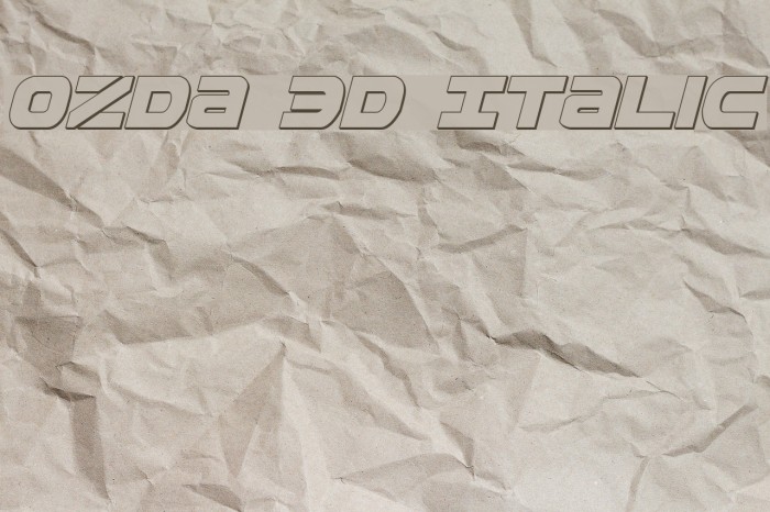 Ozda 3D Italic Font examples