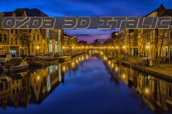 Ozda 3D Italic Font examples