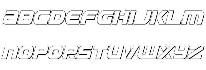 Ozda 3D Italic Font LOWERCASE