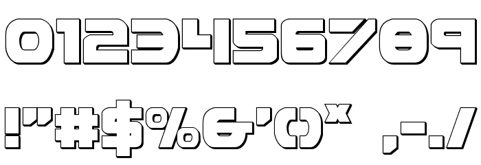 Ozda 3D Regular Font OTHER CHARS