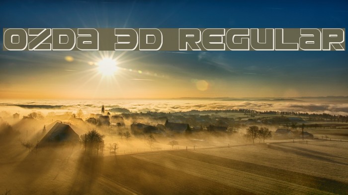 Ozda 3D Regular Font examples