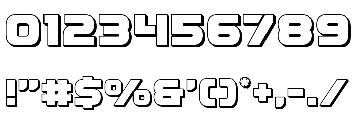 Ozda 3D Font OTHER CHARS