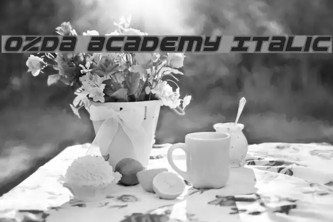Ozda Academy Italic Schriftart examples